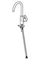 Einhebelmischer Küchenarmatur in chromfarbener Ausführung mit einem langen, gebogenen Auslauf und einem ergonomischen Hebel. Hersteller ist HANSA.